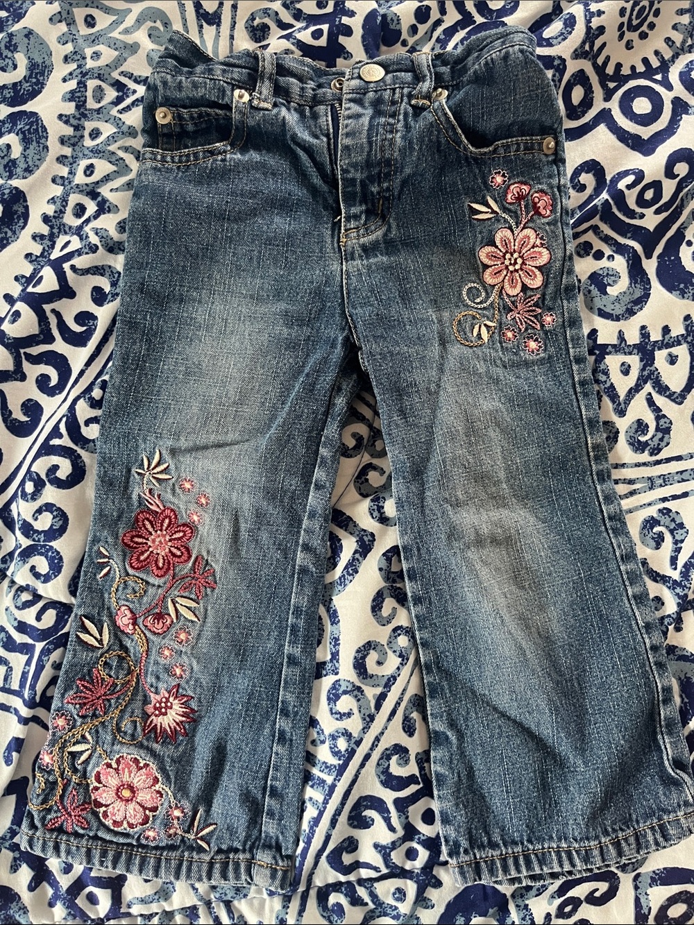 Mary Kate and Ashley Toddler girls Embroidered boot cut Blue Jeans